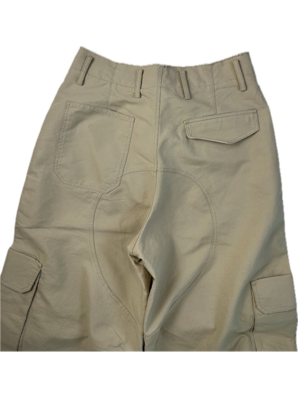 Zara Women Cargo Barrel Pants Beige Small Y2K